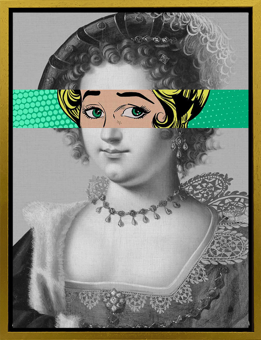 Mineheart Wall Art Pop Portrait Gentildonna Leinwandbild 30x41