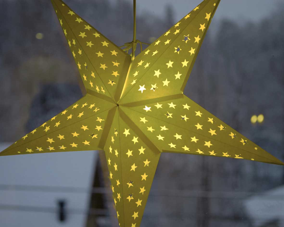 LS-LebenStil 3D Samt Leuchtstern grün 40cm 10 LED