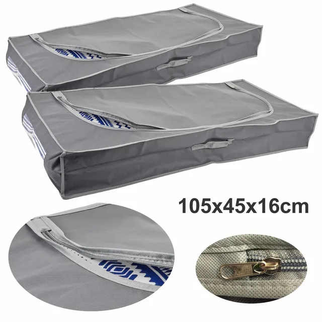 XL Unterbettkommode Vlies Grau 105x45x16cm 2er Set Box