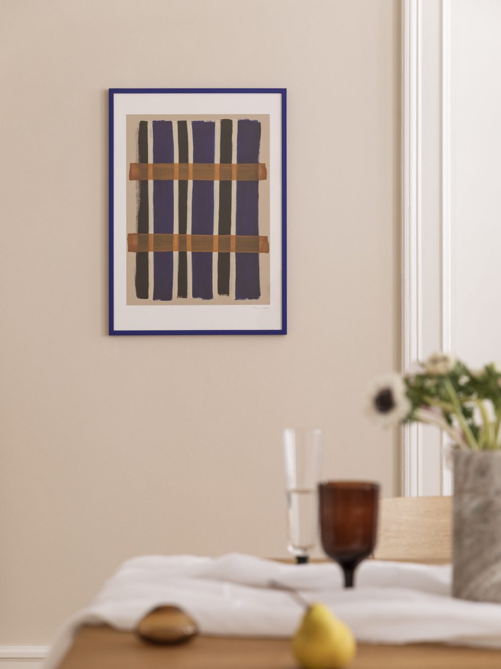 The Poster Club Art Prints Checkered Poster 30x40 cm beige