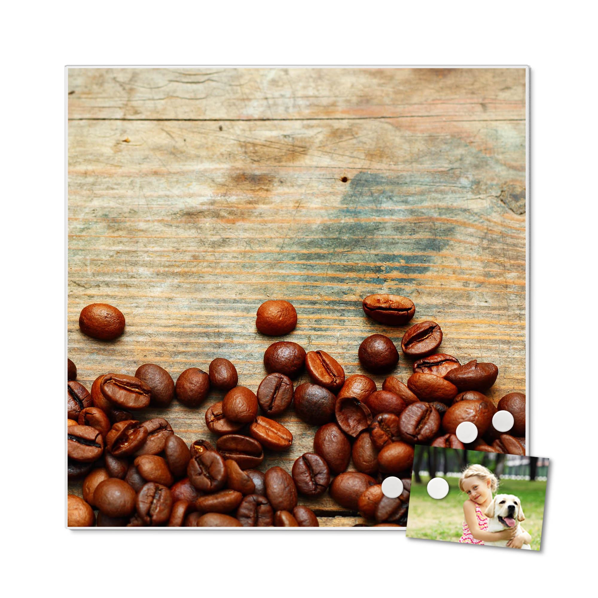 Banjado Magnettafel Kaffeebohnen Magnetwand 50x50cm Stahl weiß
