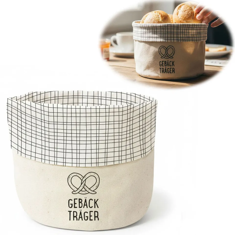 LS-LebenStil Küche & Haushalt Brotkorb Stoff Creme 20x16cm Baumwolle