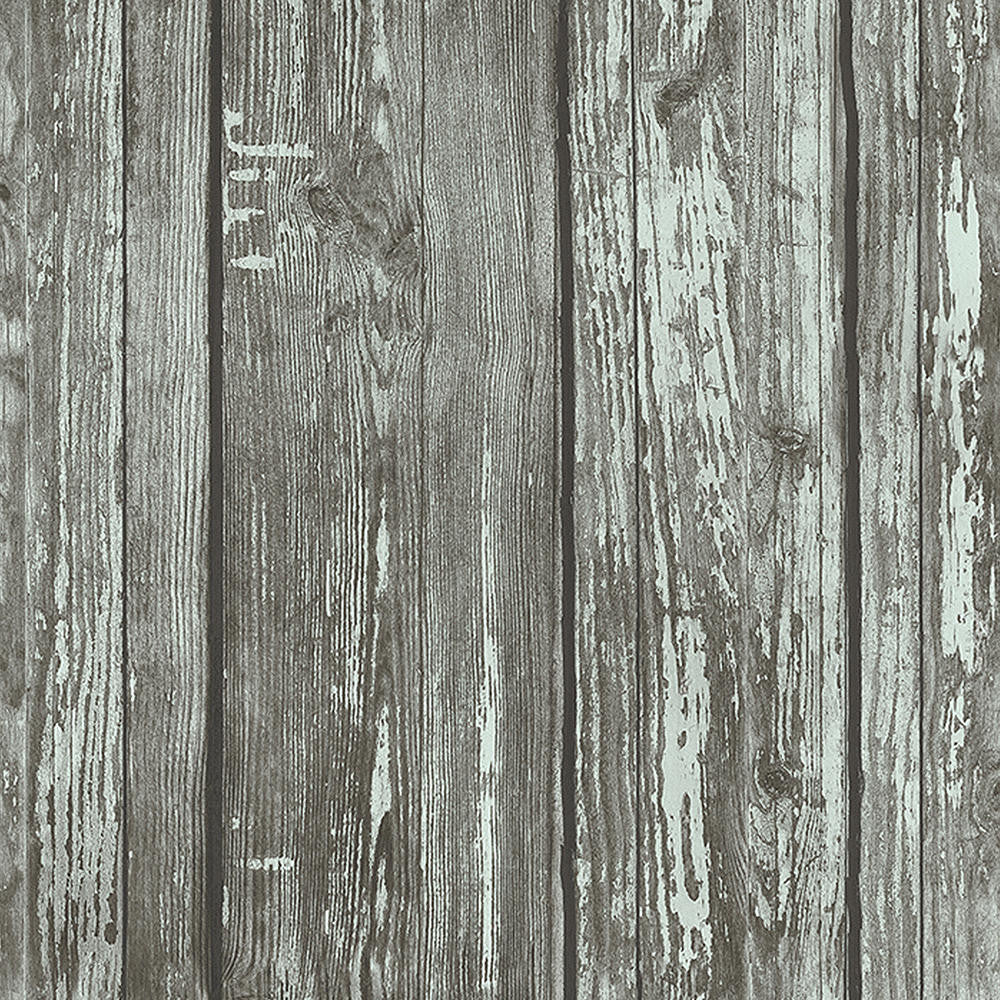 Mineheart Rustic Wood Effect Panel Tapete Washed Grey