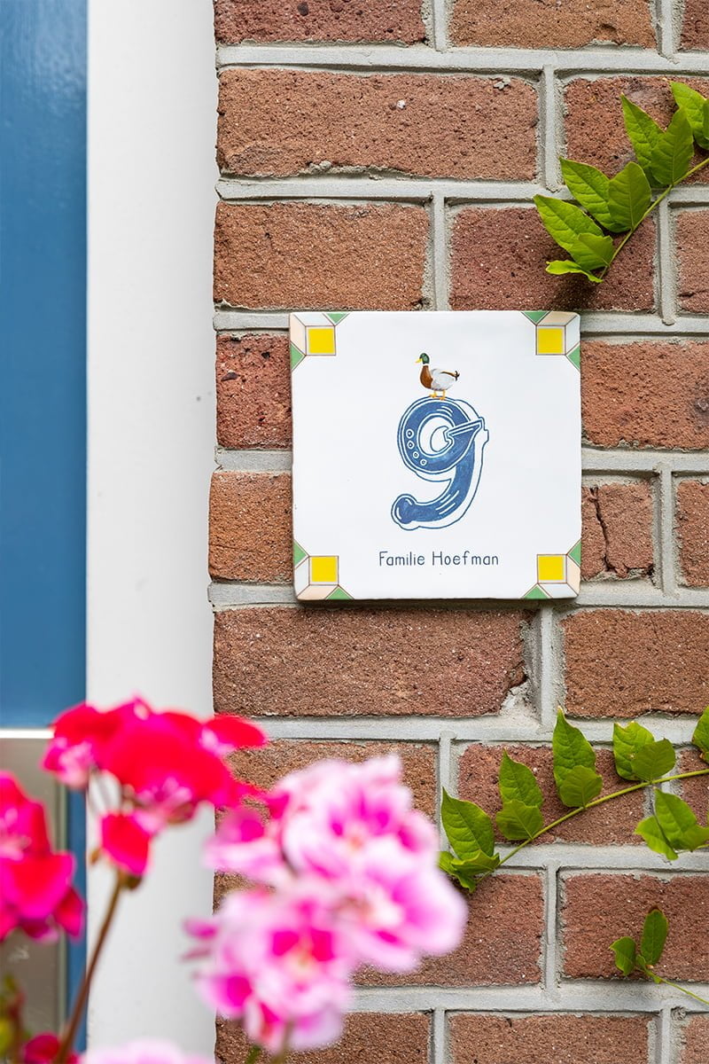 Storytiles Delft Blue Eendje Fliese 10x10 cm Hausnummer
