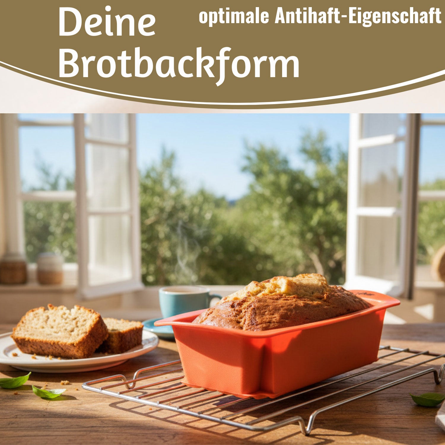 LS-LebenStil Küche & Haushalt Königskuchenform Silikon 25cm Grau