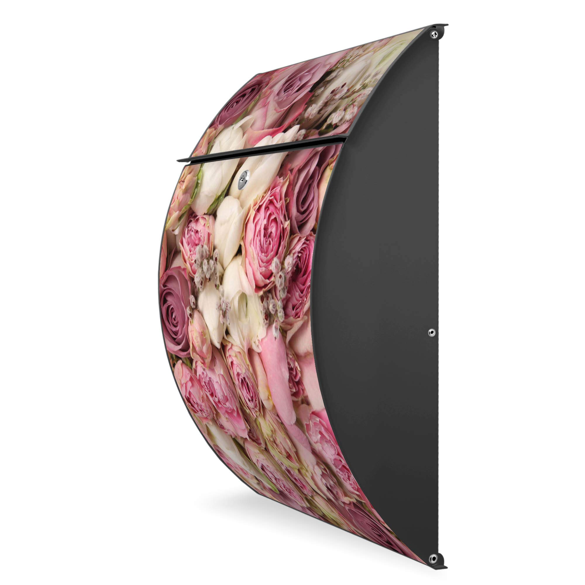 Banjado Riviera 46x33,5x13cm Briefkasten Anthrazit Rosen A4
