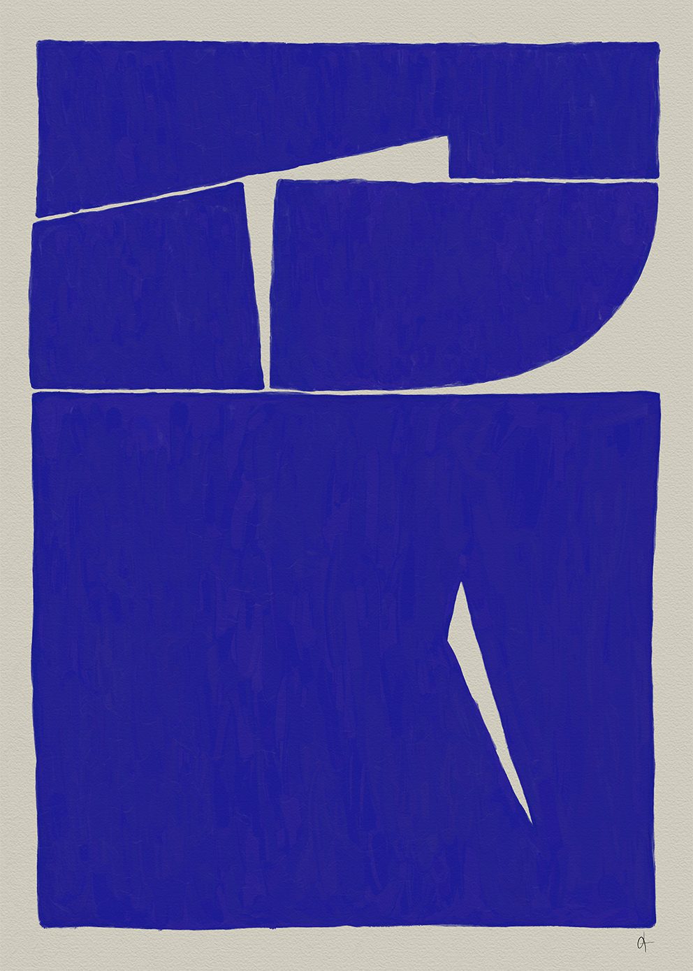 The Poster Club 11PM Kunstdruck A4 blau-grau geometrisch