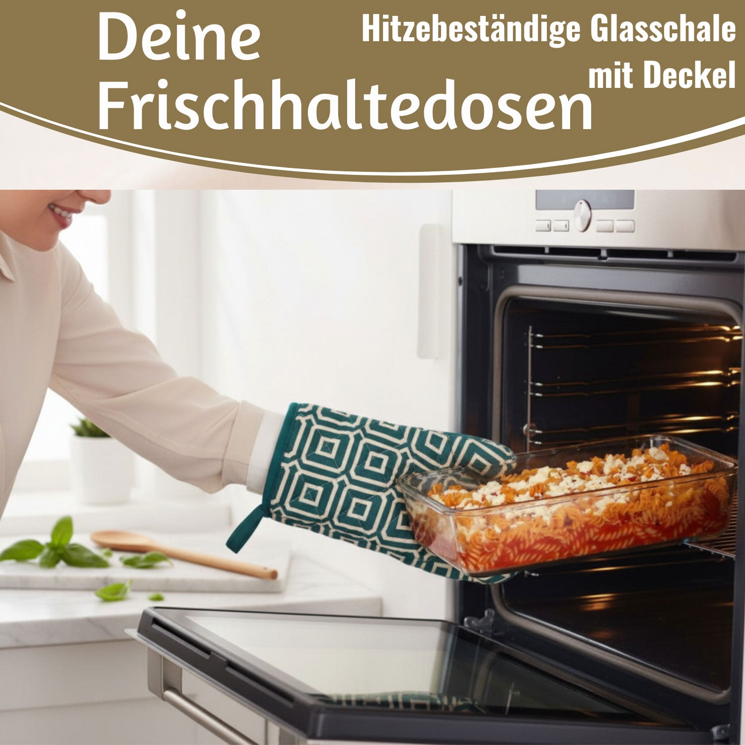 LS-LebenStil Cook & Lock Frischhaltedose Glas 3er Set eckig