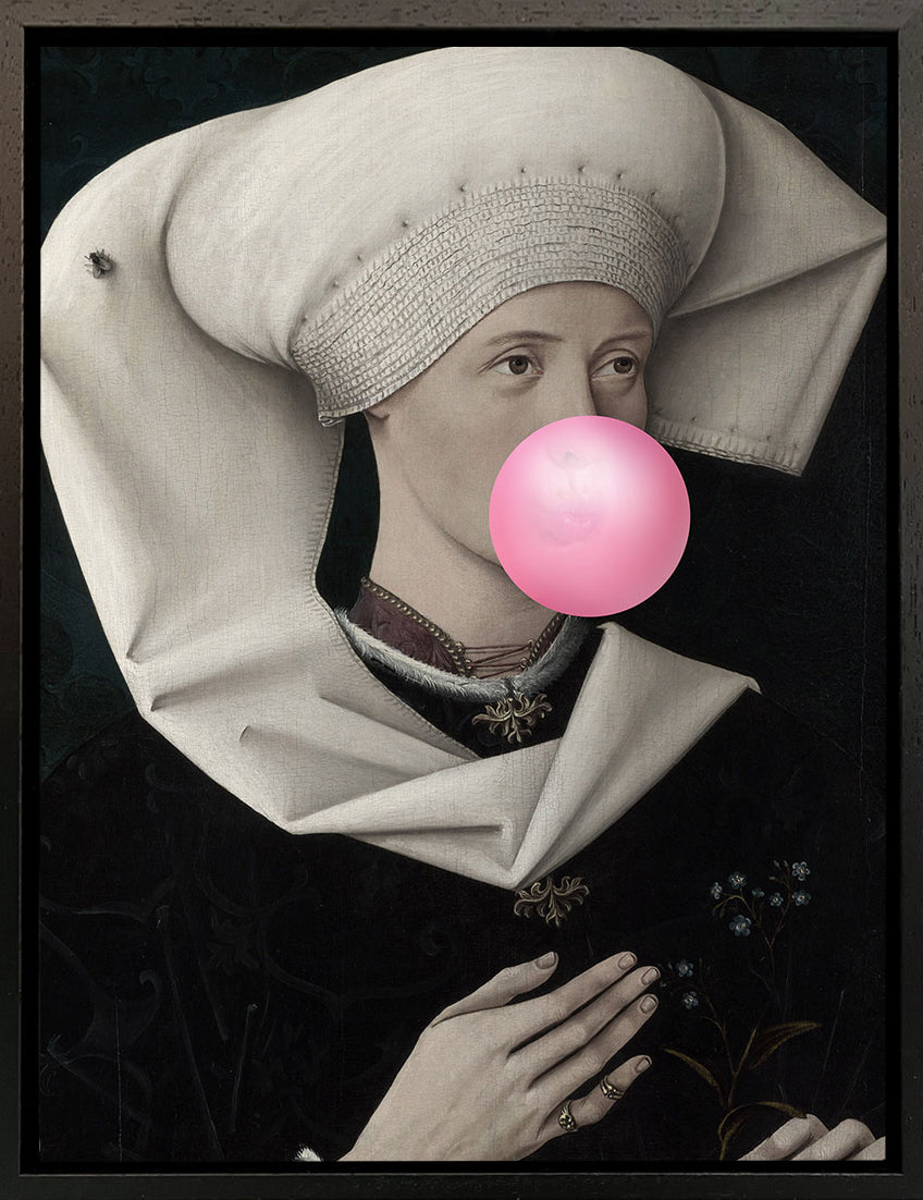 Mineheart Wall Art Bubblegum Portrait 2 Wandbild Rosa 30x41 cm