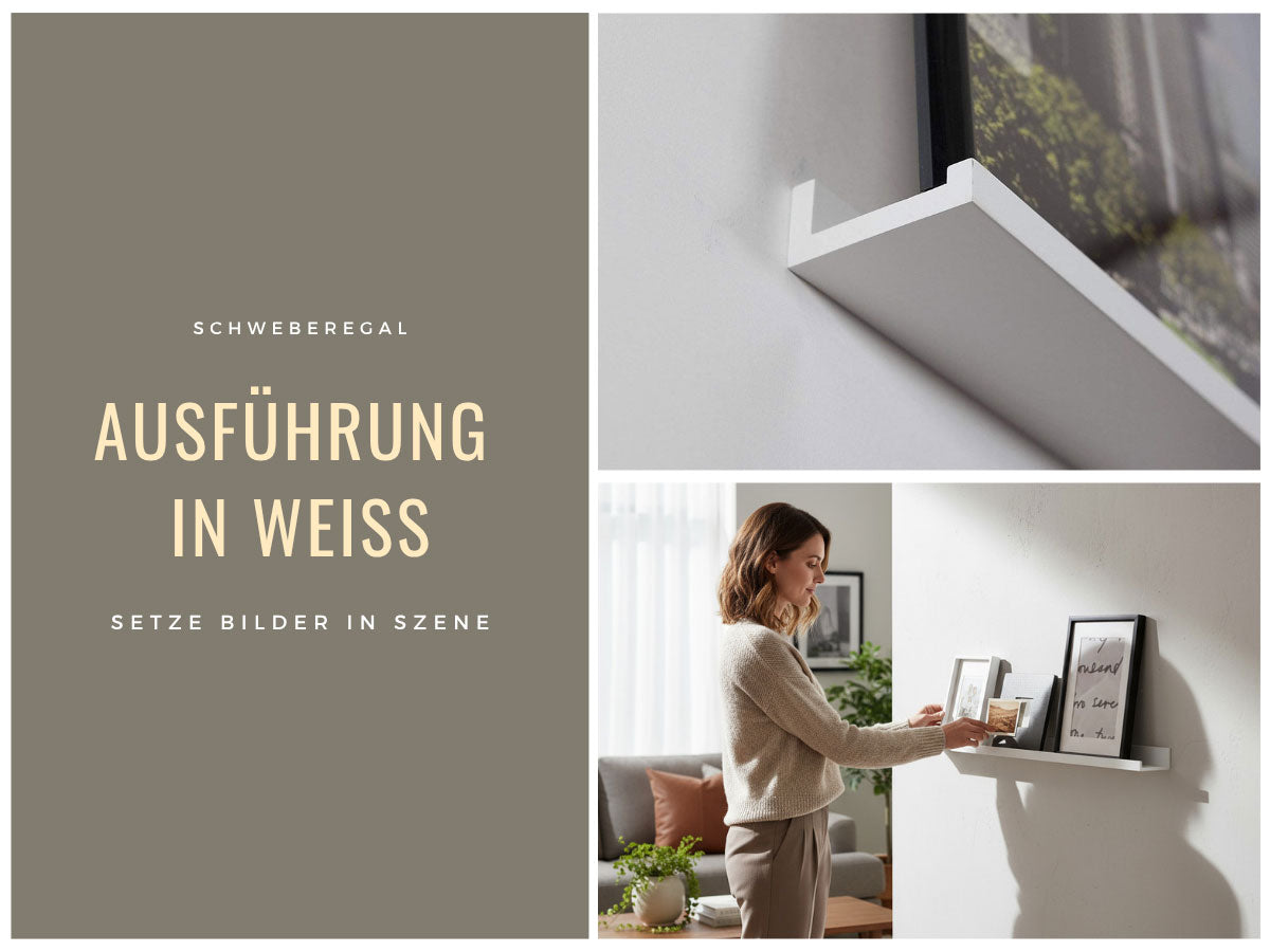 LS-LebenStil Küche & Haushalt Freja Wandregal weiß 45cm 2er Set