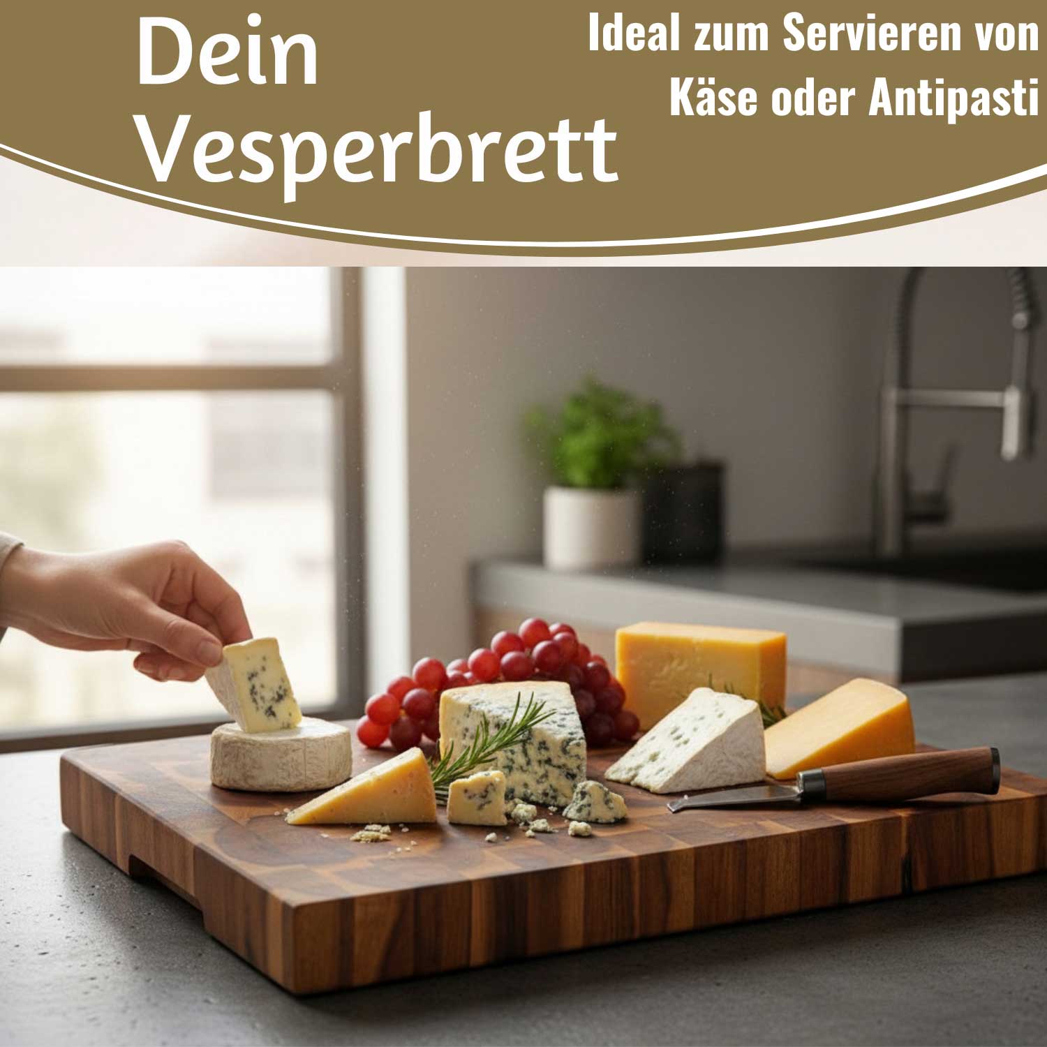 LS-LebenStil Schneidebrett Stirnholz Akazie 42cm XL