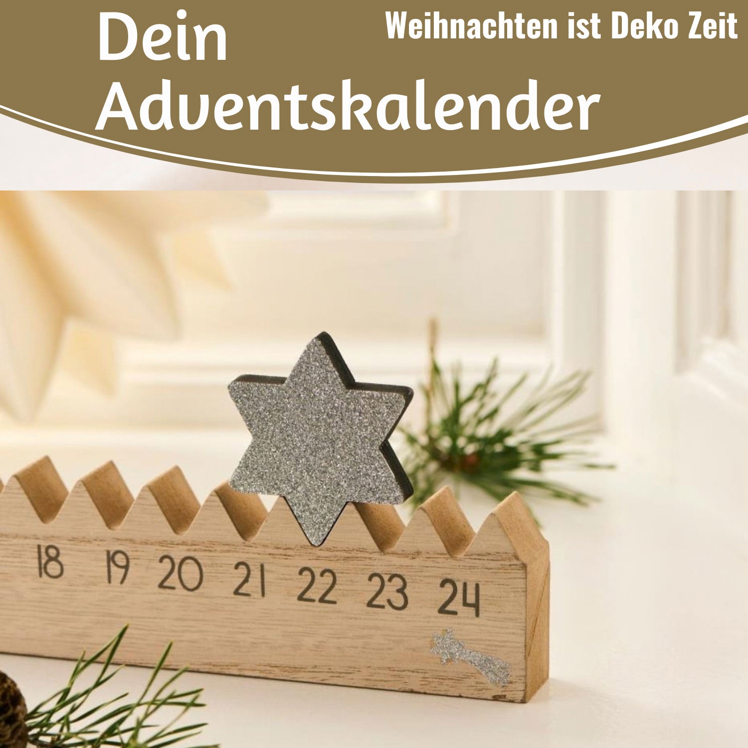 LS-LebenStil Möbel & Wohnen Adventskalender Stern 50cm silber