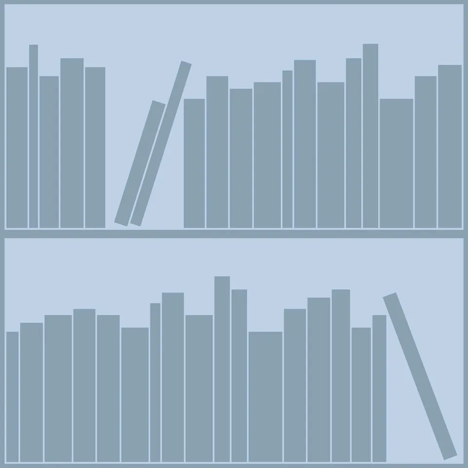 Mineheart Bookshelf Tapete Navy Bücherregal Outline