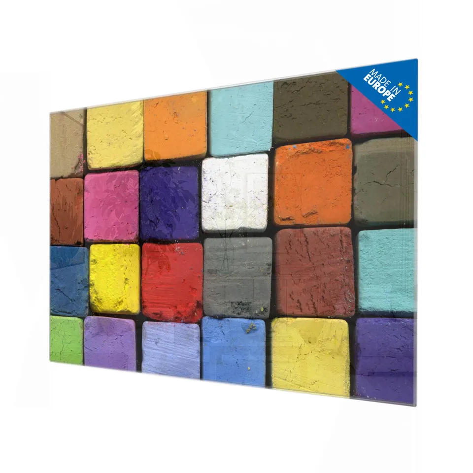 Banjado Magnettafel Bunte Kreide Glas 120x80 cm magnetisch