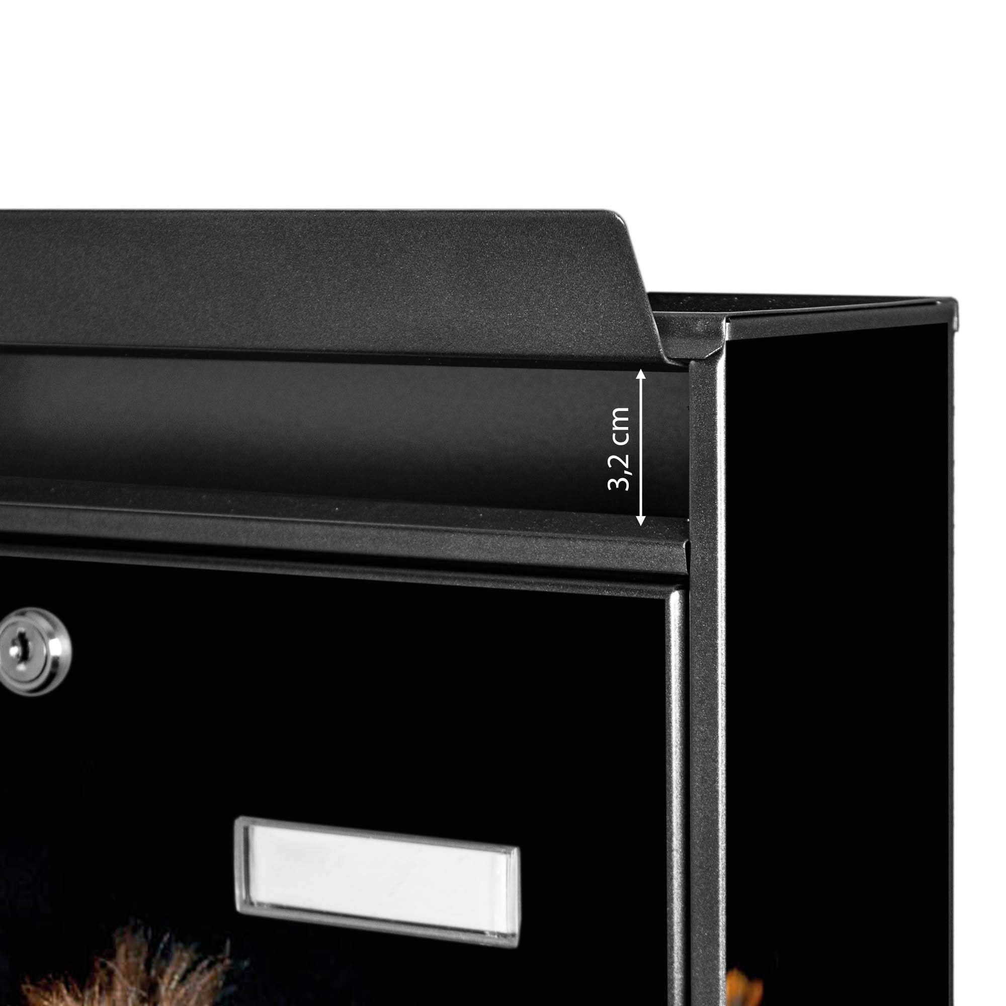 Banjado Briefkasten Schwarz Esel ohne Zeitungsfach 32cm