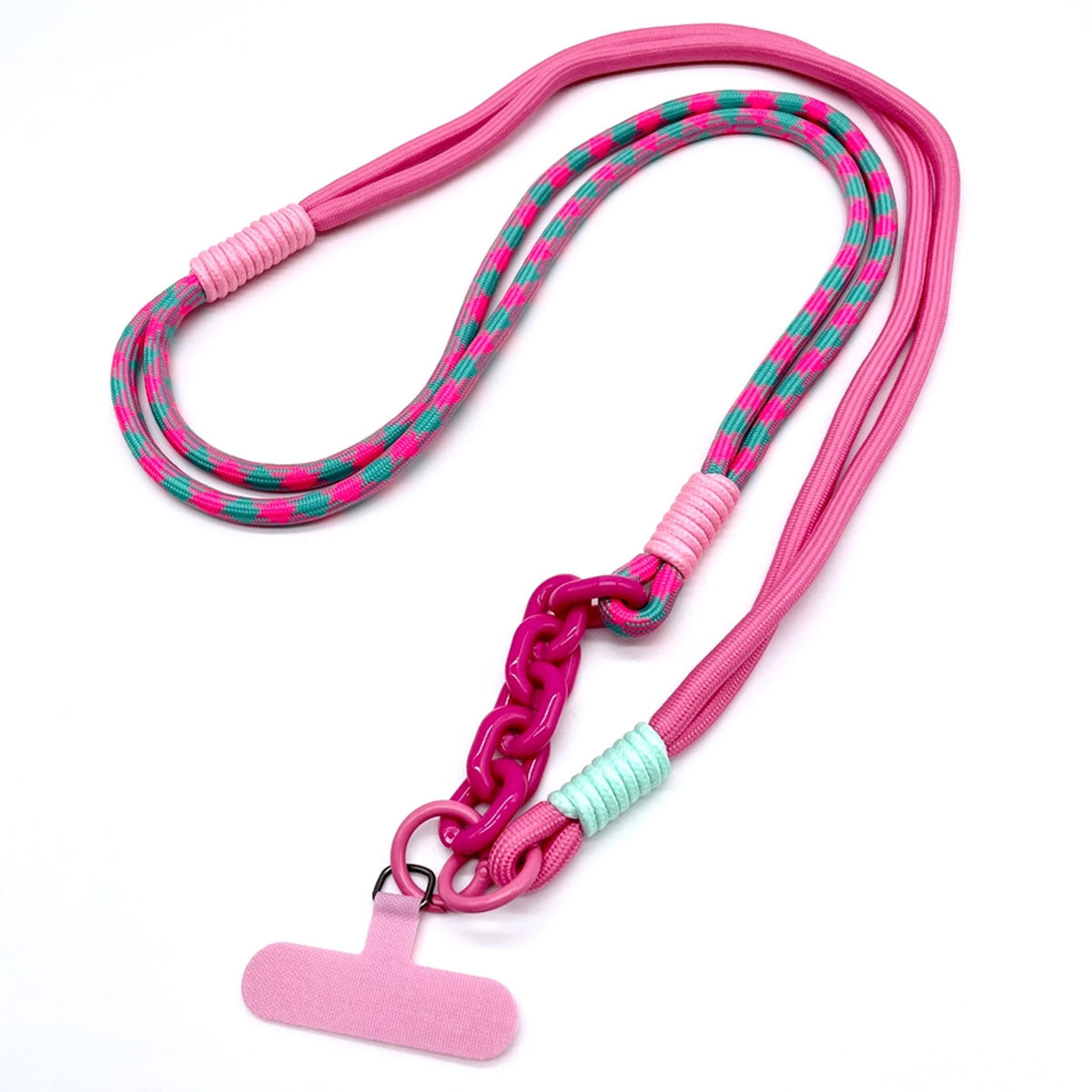 LS-LebenStil Uhren & Schmuck Crossbody Handykette Ibiza Pink Türkis