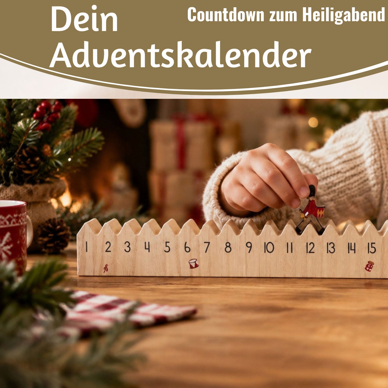 LS-LebenStil Möbel & Wohnen Adventskalender Holz Gardist 50cm