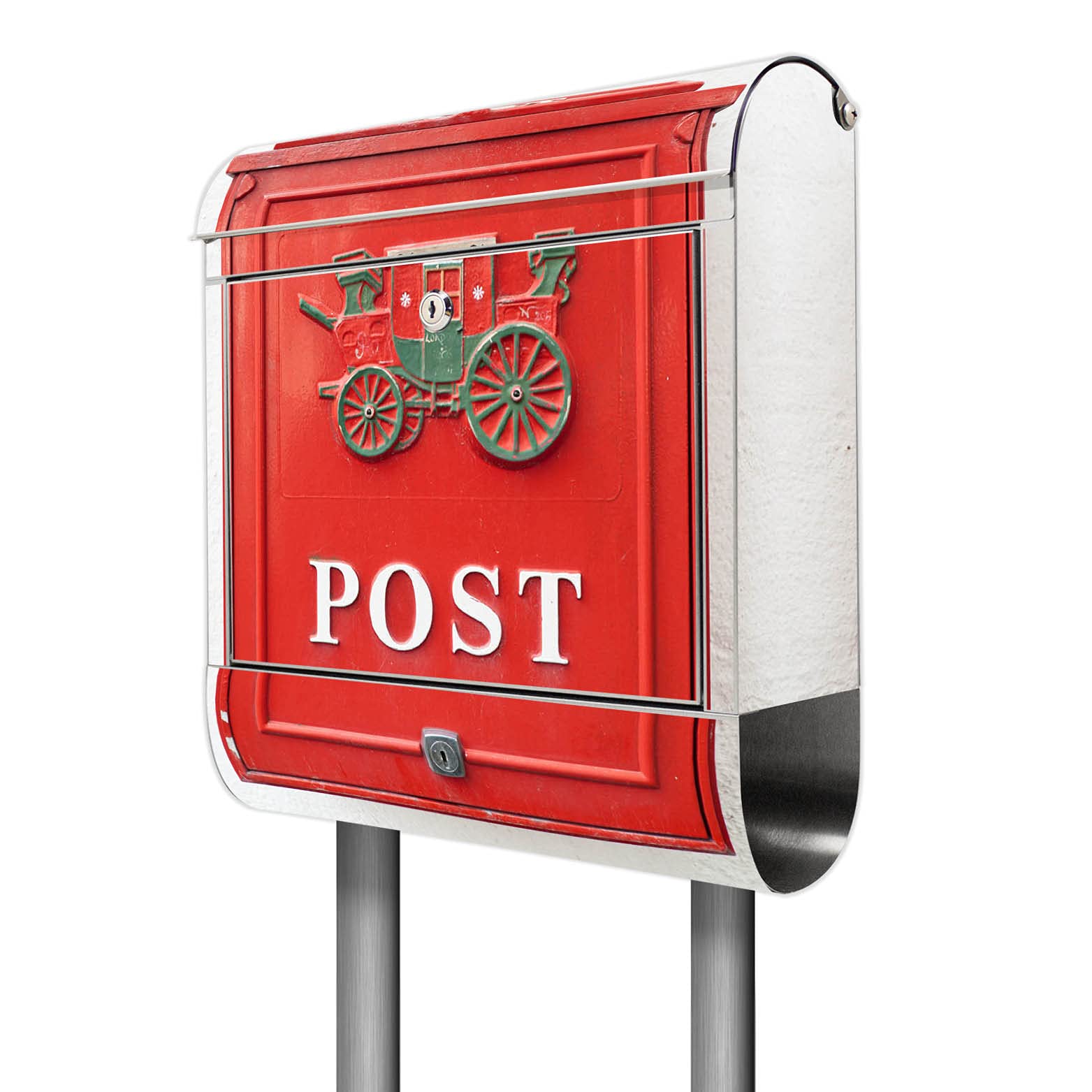 Banjado Briefkasten Postkasten Nostalgie Standbriefkasten Edelstahl 38x43cm