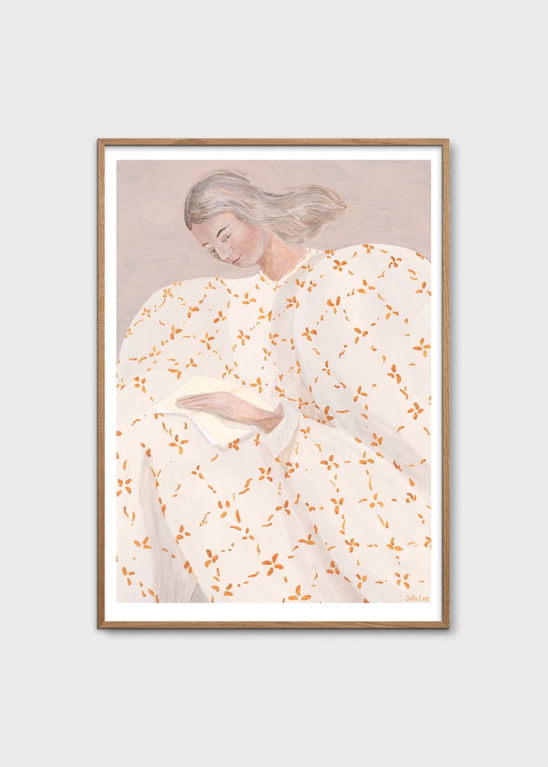 The Poster Club Secret Notes Poster A4 beige rosa Figuren