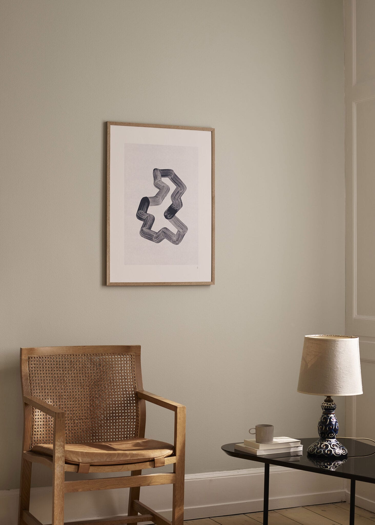 The Poster Club Art Prints Lineshape 01 Poster 30x40 blau
