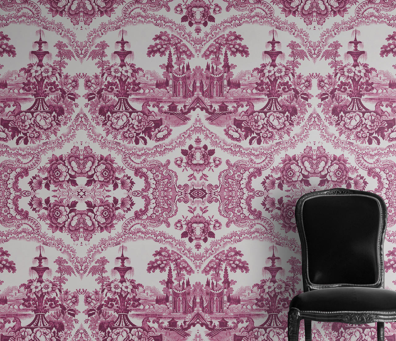 Mineheart Delft Baroque Tapete Rosa A3 Muster Porzellan