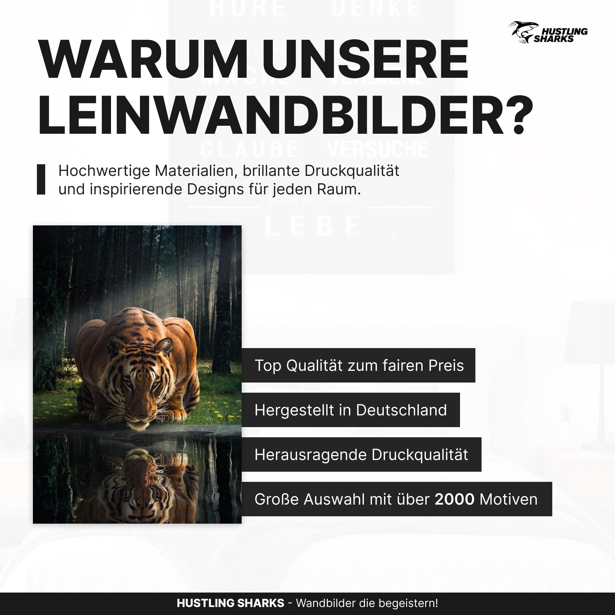 Hustling Sharks Wandbilder See the King Wandbild 30x45 Löwe