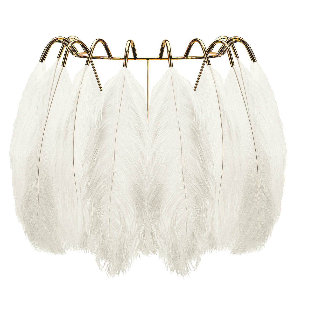 Mineheart Feather Wandleuchte Weiß Federn 45cm