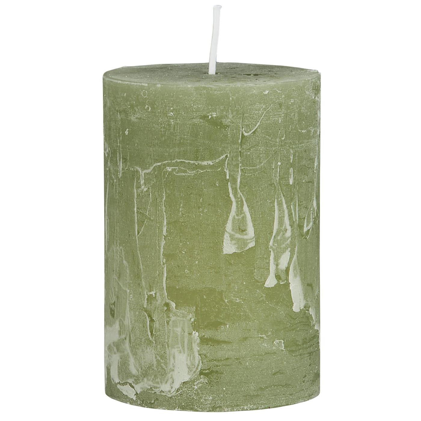 LS-LebenStil Ribe Stumpenkerze Grün 10x6,8cm Green Tea