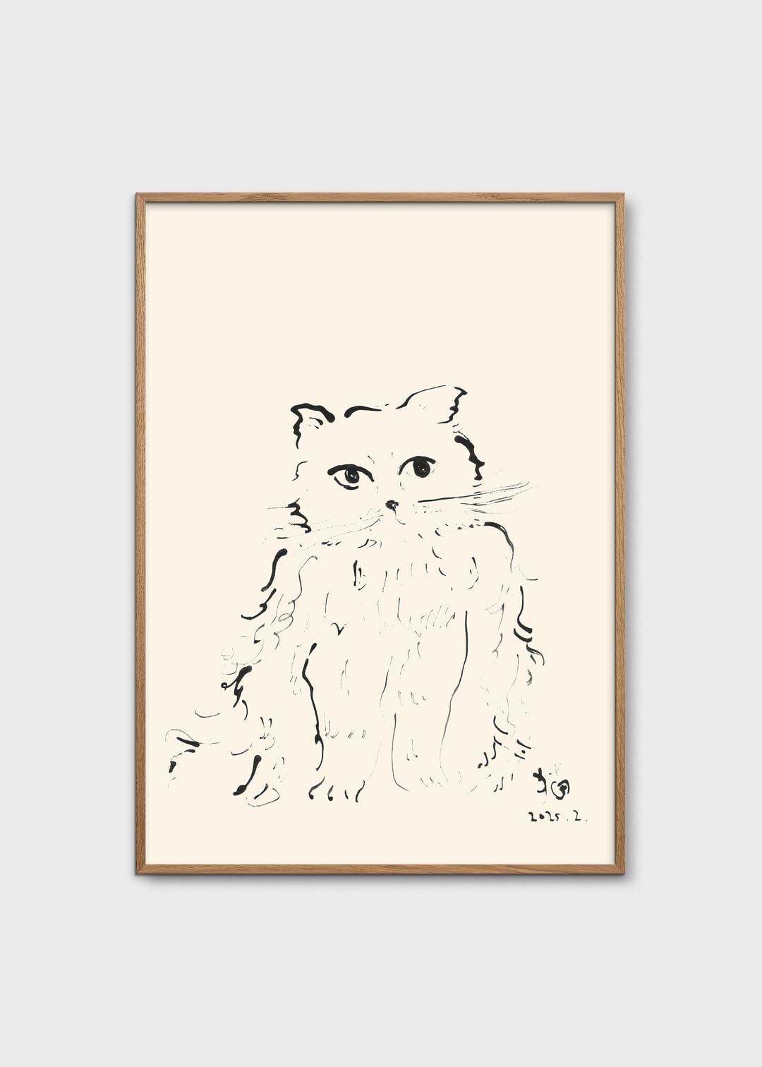 The Poster Club Art Prints Cat Poster 30x40 cm beige