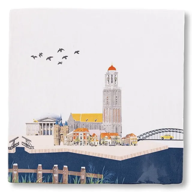 Storytiles Delft blue Zie je in Zwolle Fliese S 10x10 cm Stadtmotiv