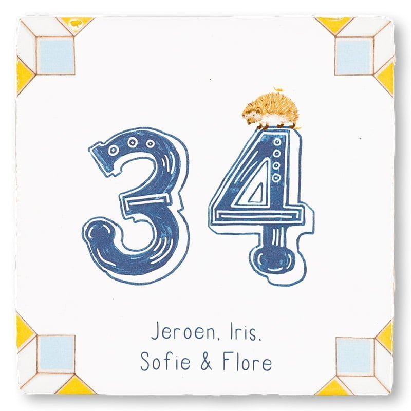 Storytiles Delft Blue t Egeltje Telt Hausnummer Wandfliese 10x10