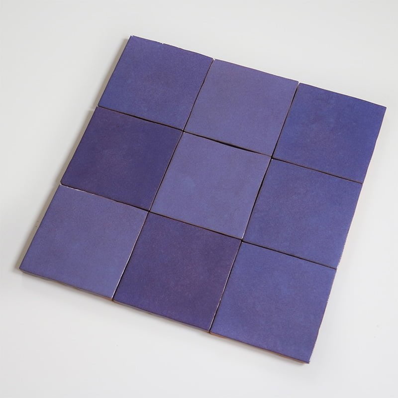 Storytiles Plain tiles Zellige Purple Fliese Sample 10x10 cm Lila