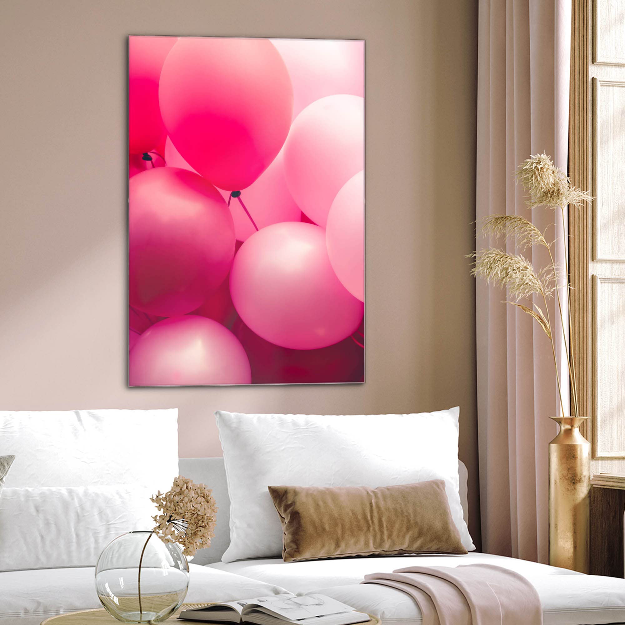 Banjado Magnettafel Rosa Ballons 2 Glasboard 40x60 Muster