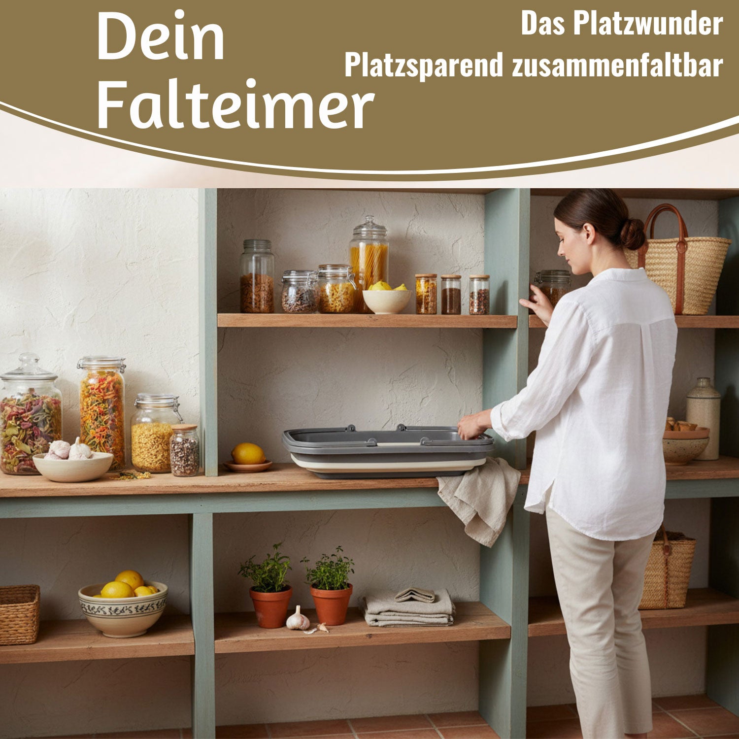 LS-LebenStil Einkaufskorb 10L faltbar 38x28cm mit Griff