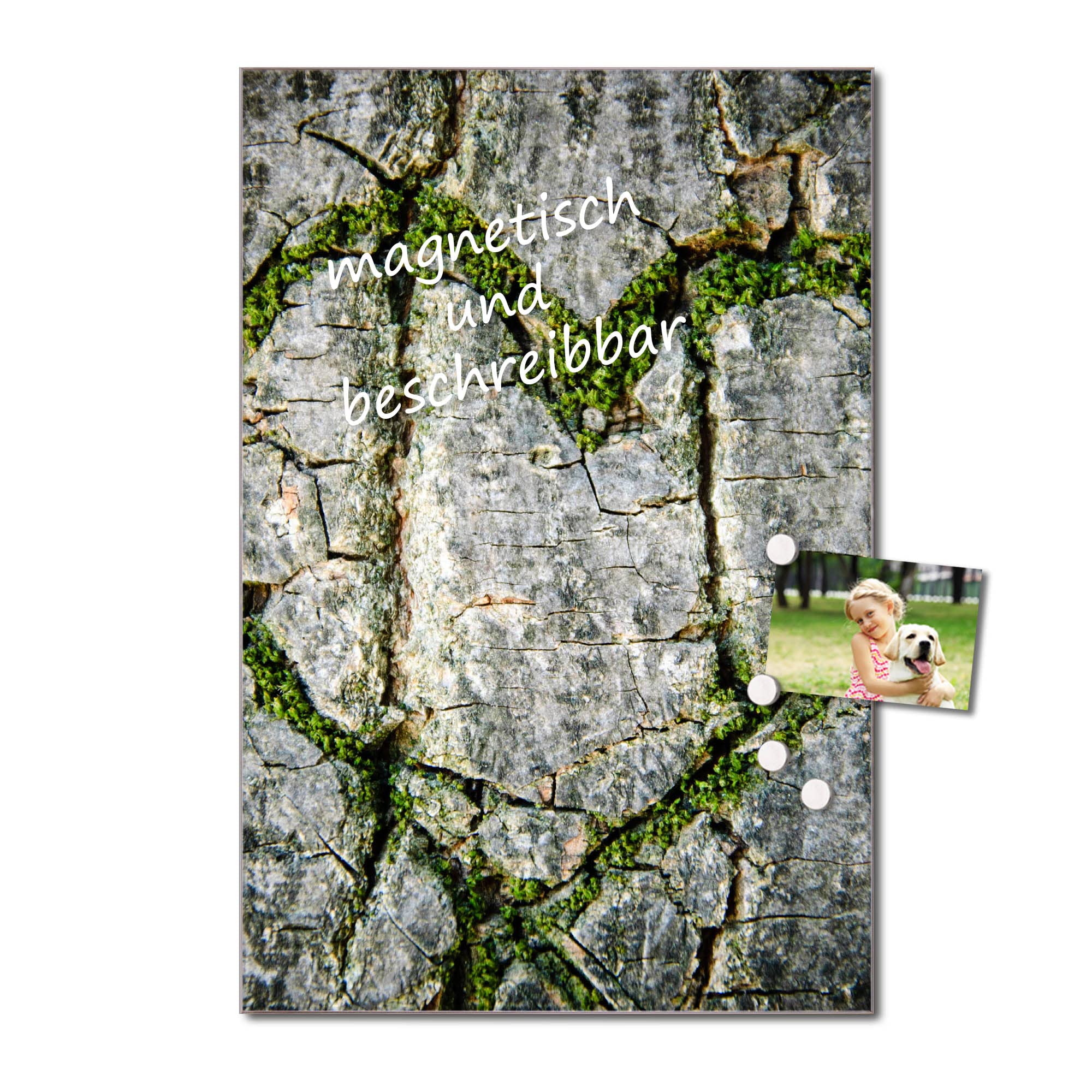 Banjado Magnettafel Herz Aus Moos Magnetboard 60x40 beschreibbar