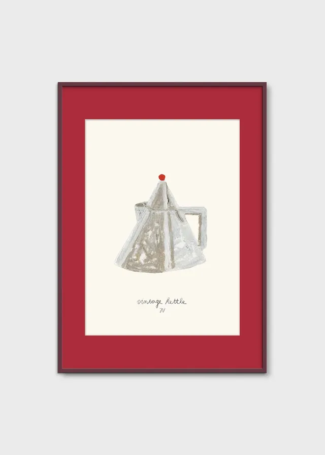 The Poster Club Vintage Kettle Kunstdruck 30x40 cm grau rot