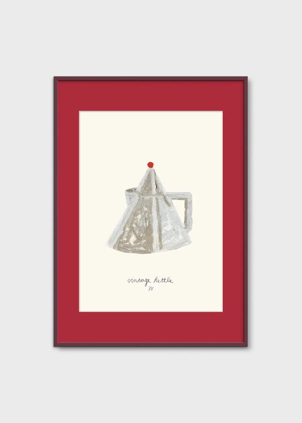 The Poster Club Vintage Kettle Kunstdruck 30x40 cm grau rot