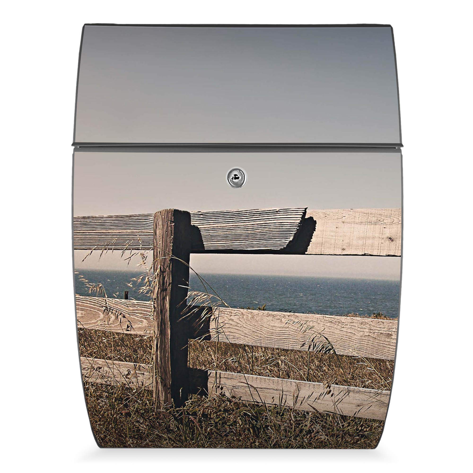 Banjado Riviera Briefkasten Anthrazit Zaun am Meer A4