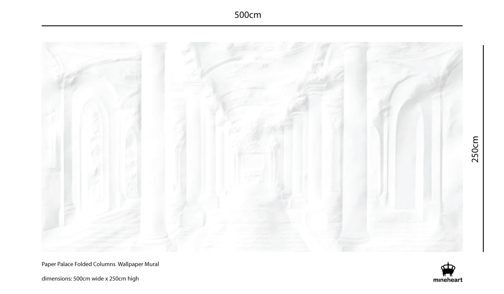 Mineheart Paper Palace Folded Columns Fototapete Weiß A3 Muster