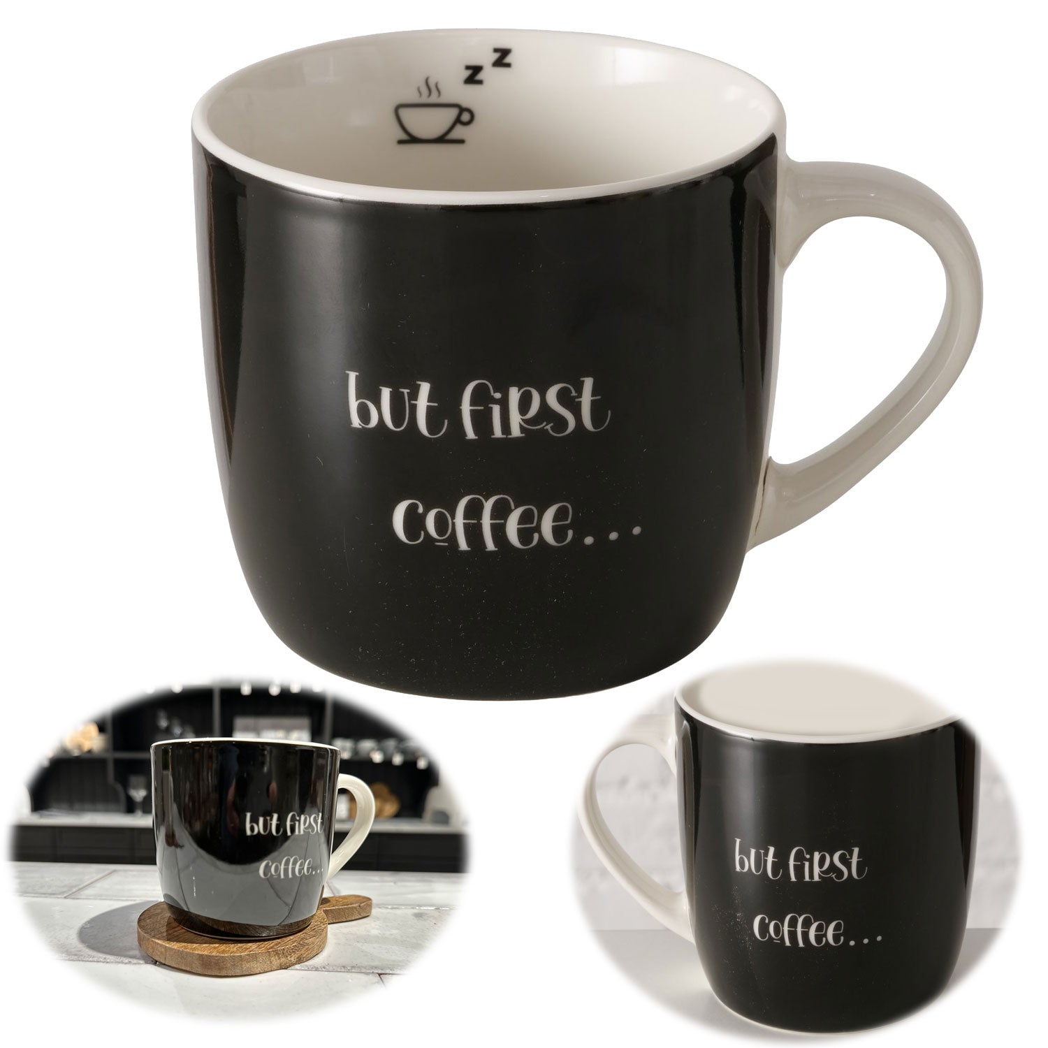 LS-LebenStil Küche & Haushalt Jumbo-Becher but first Coffee 420ml