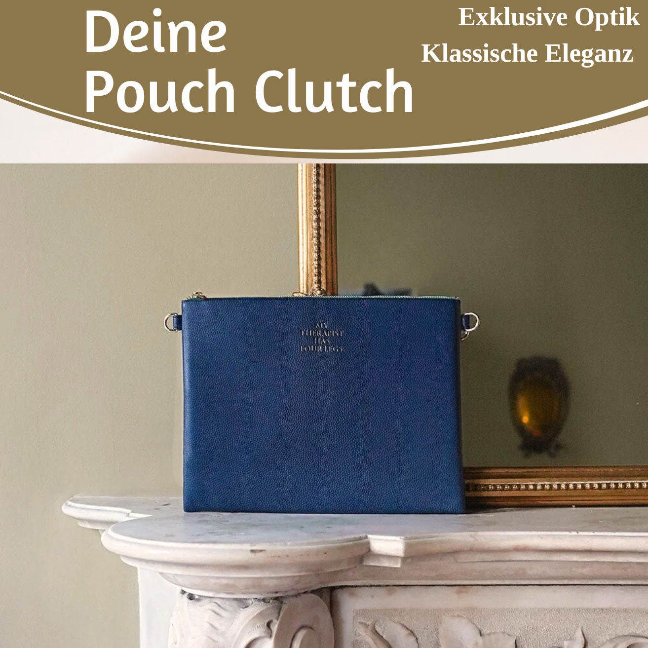 LS-LebenStil Shopper & Taschen Stella Navy Blau XL Clutch 30cm