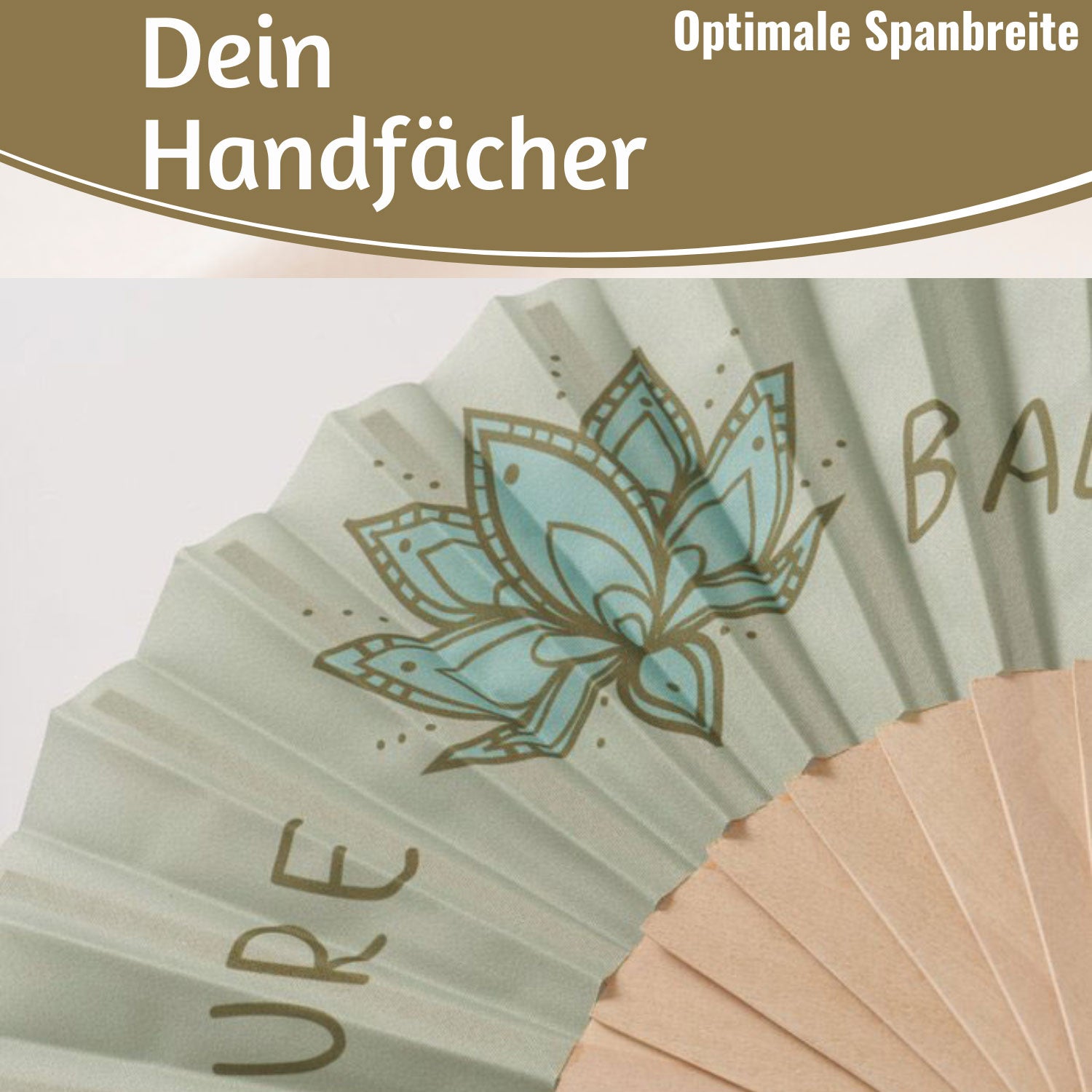 LS-LebenStil Handfächer Pure Balance Grün 23x42cm