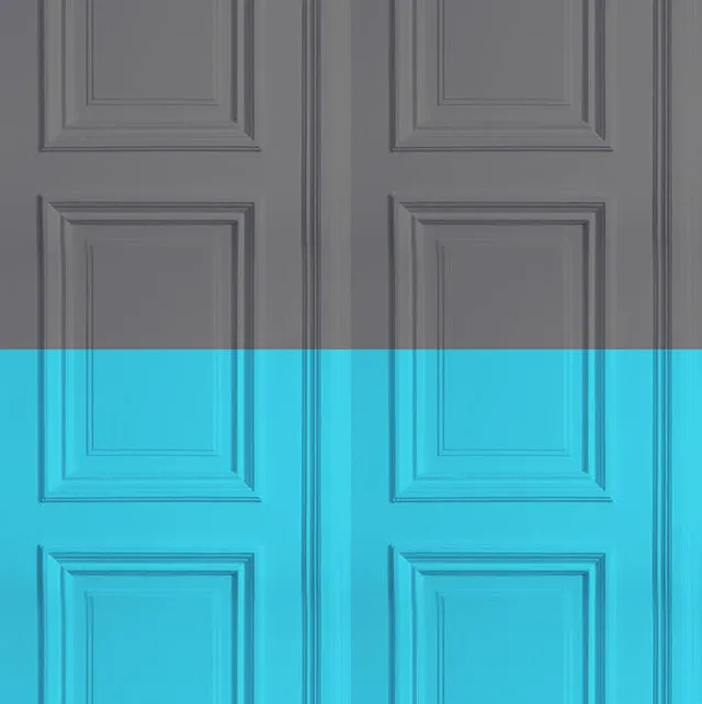 Mineheart Wallpaper Grey Turquoise Panelling Tapete Vlies