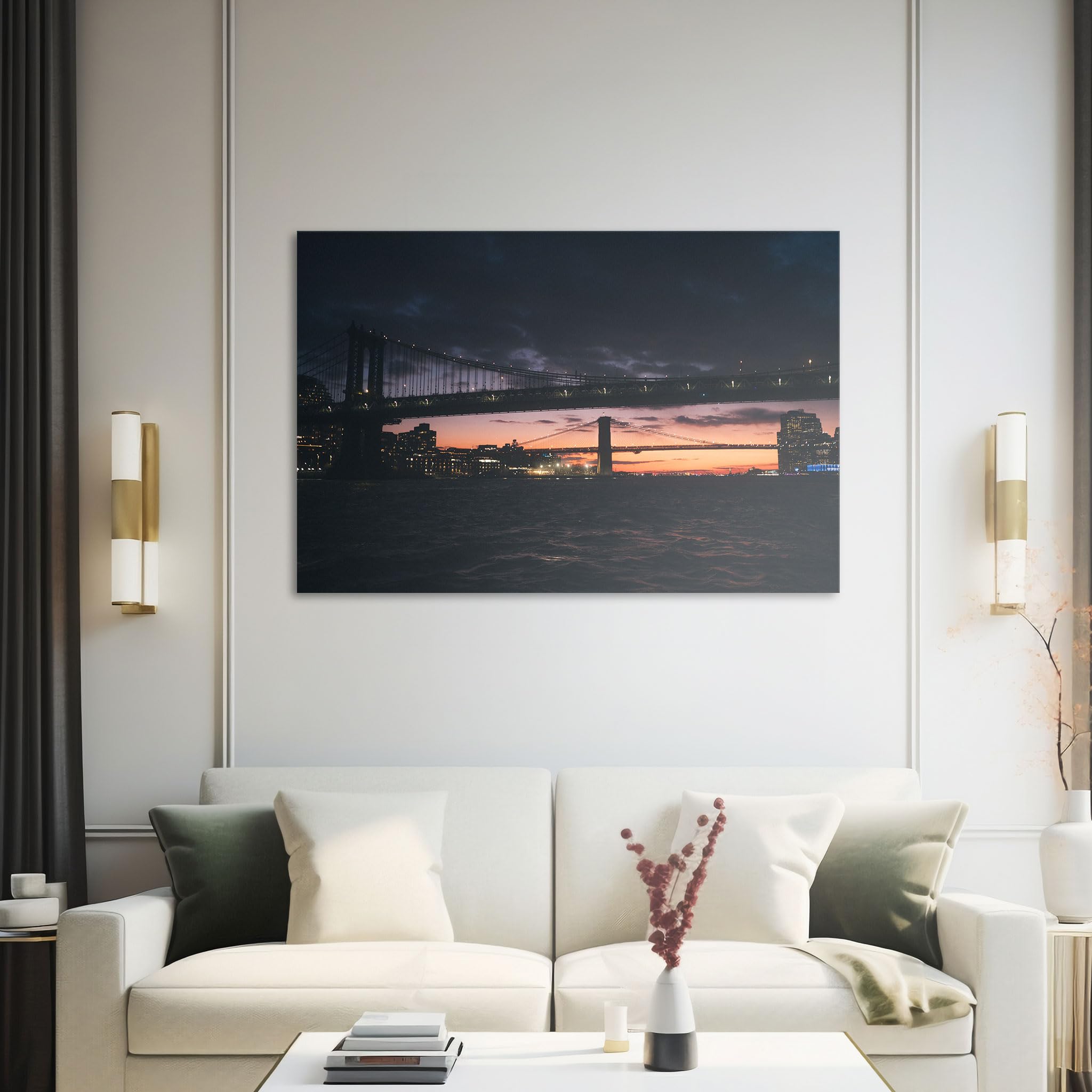 Hustling Sharks Wandbilder Brücken im letzten Licht Leinwand 40x30 cm Brücke