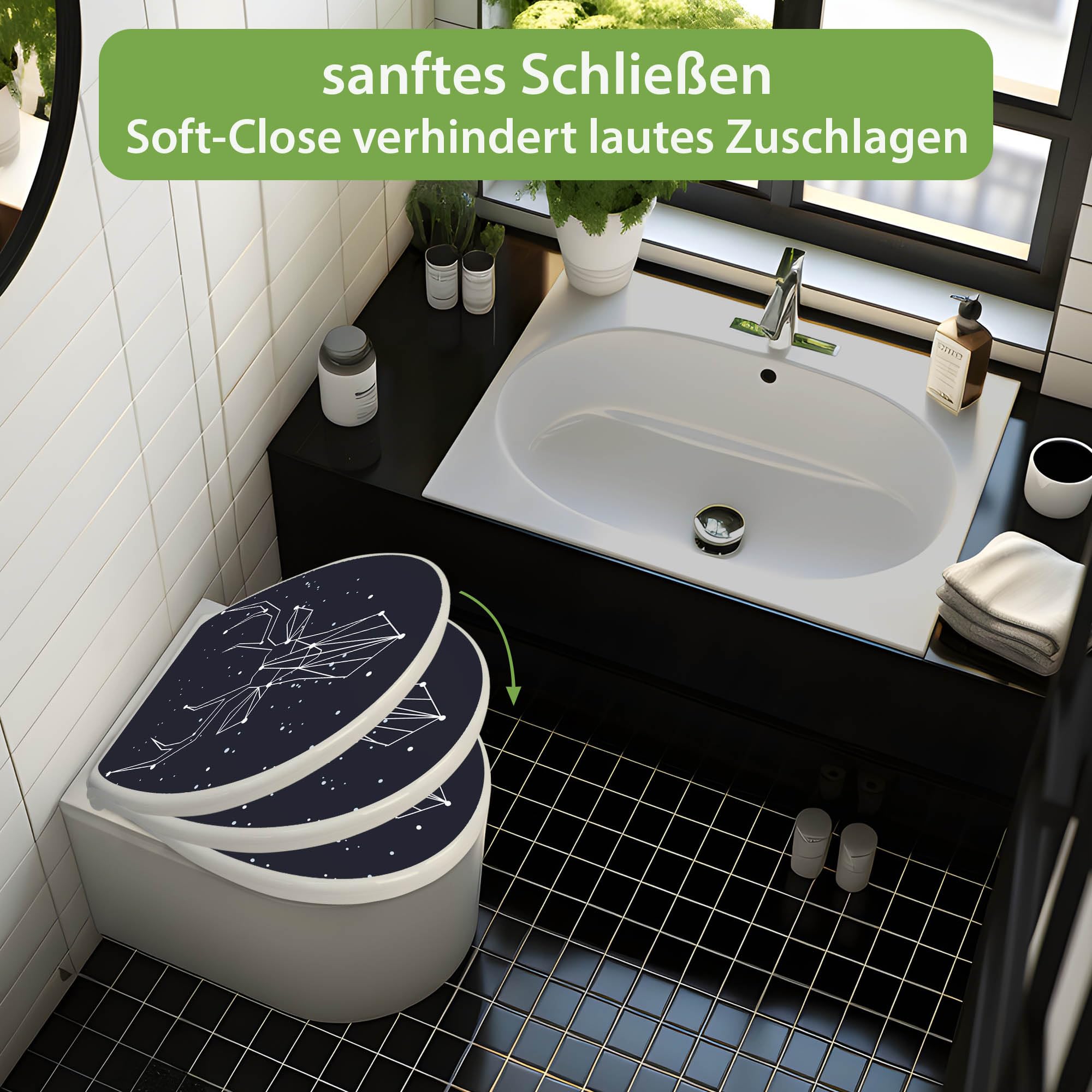 Banjado WC Sitz Sternbild Hirsch Toilettendeckel 44,5x37 cm