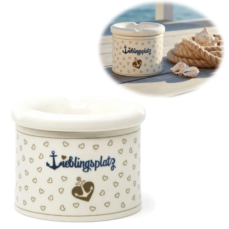LS-LebenStil Lieblingsplatz Sturmaschenbecher Weiß Braun 10cm