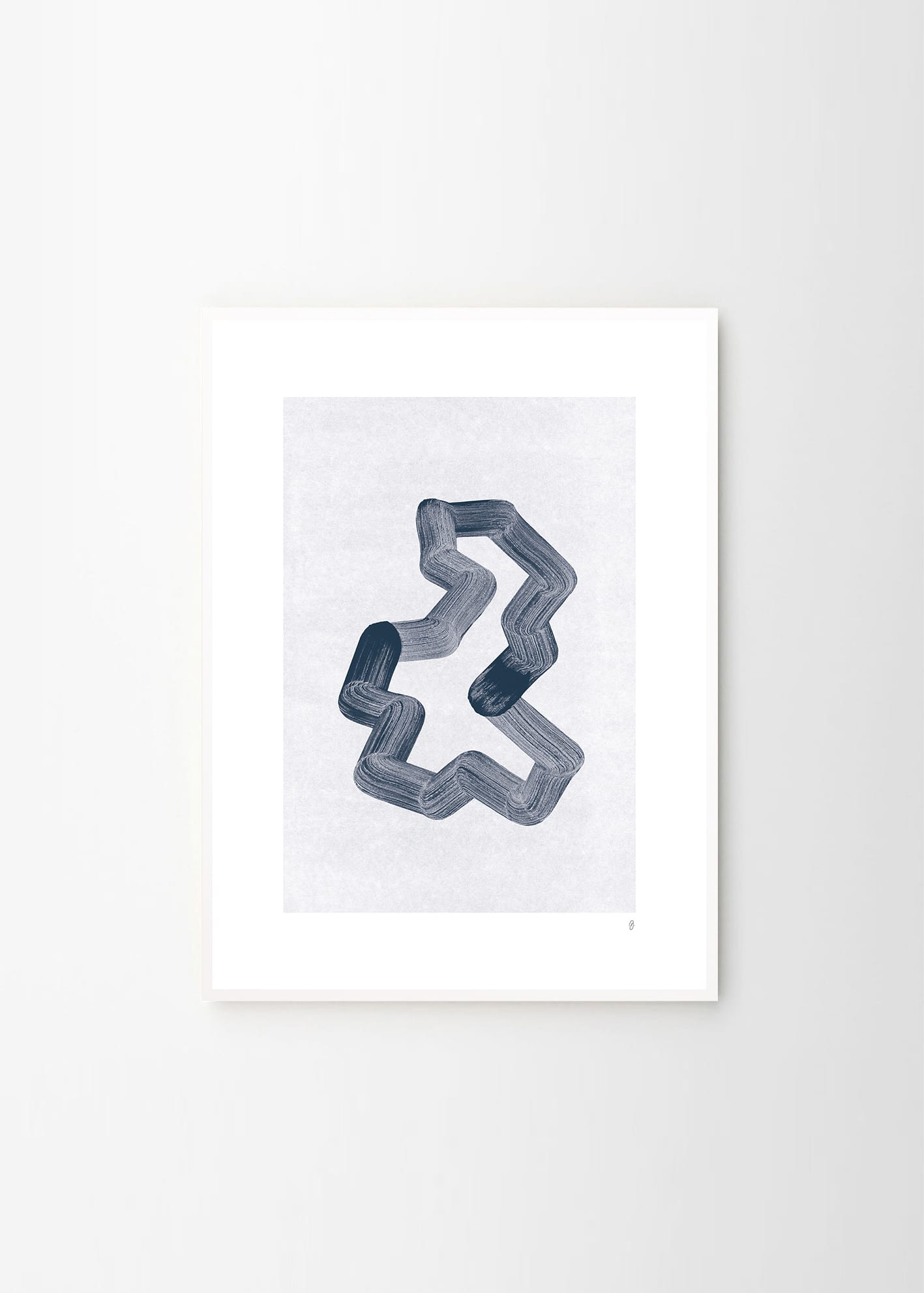 The Poster Club Art Prints Lineshape 01 Poster 30x40 blau