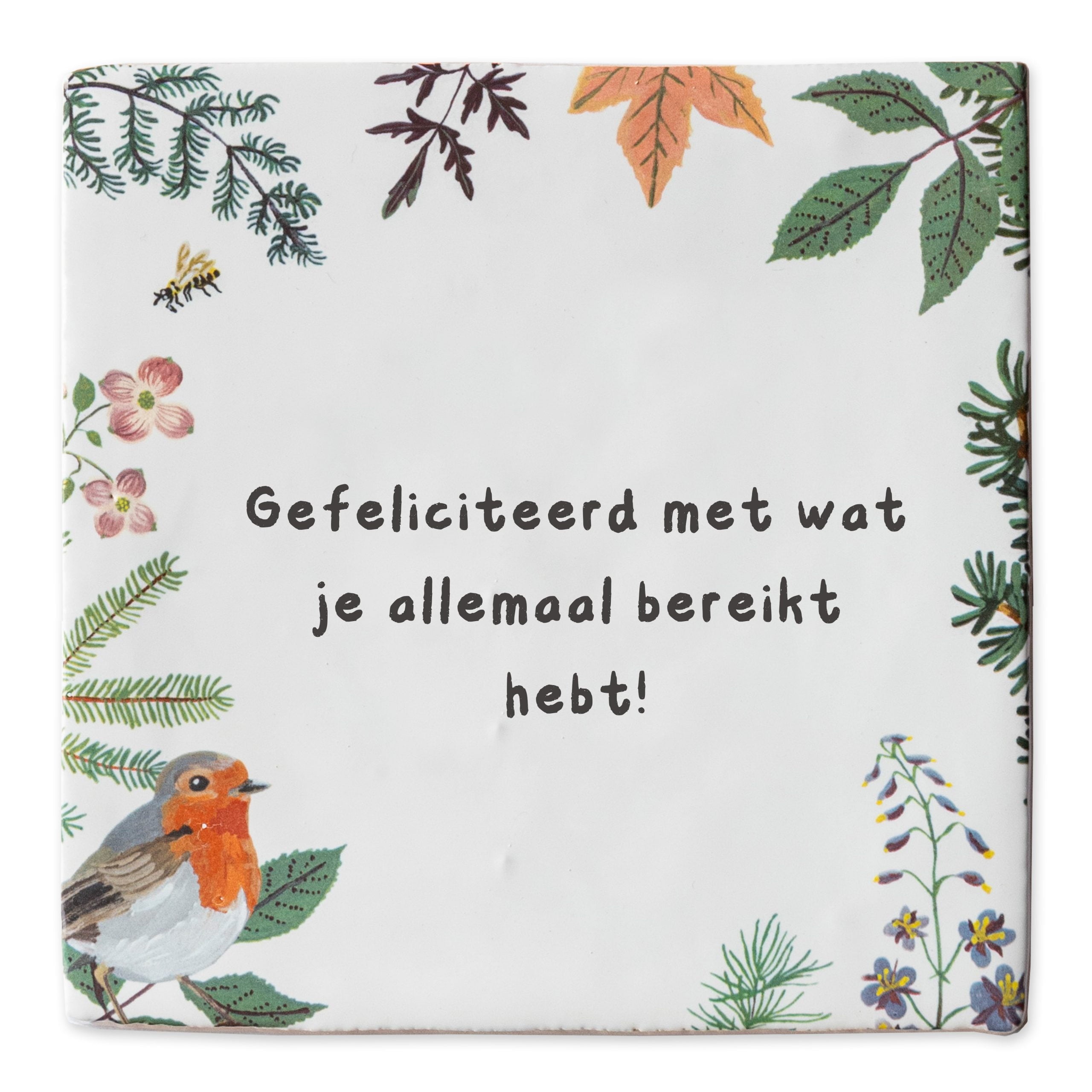 Storytiles Delft Blue Rotkehlchen Fliese 10x10 Spruch