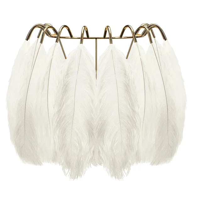 Mineheart Feather Wandleuchte Weiß Federn 45cm