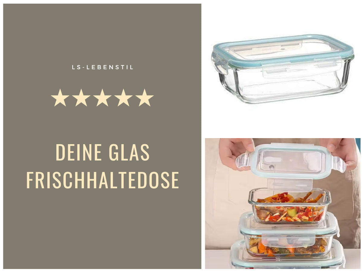 LS-LebenStil Cook & Lock Glas Frischhaltedose 3er Set eckig